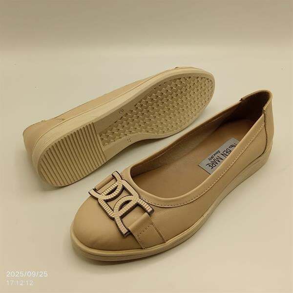 2001 Bej Hakiki Deri Babet – Metal Aksesuarlı - 5