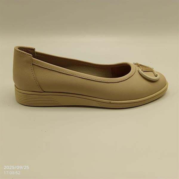 2002 Bej Hakiki Deri Babet – Metal Aksesuarlı - 1