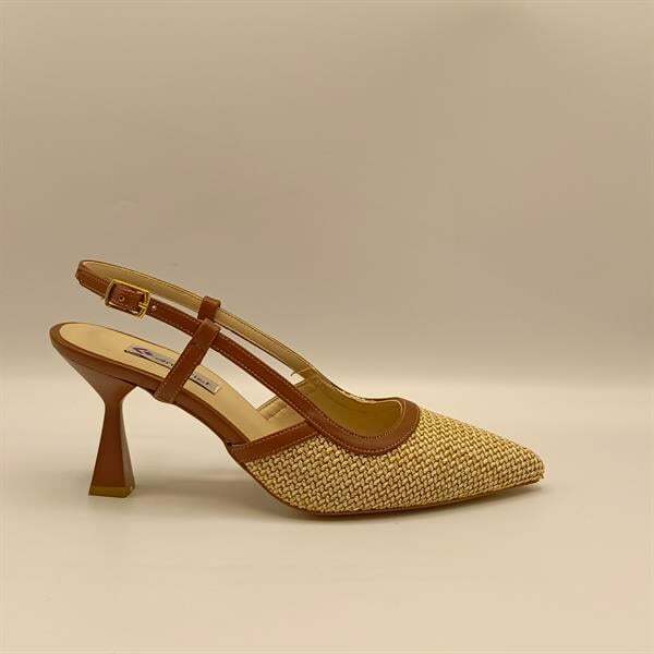 Abbey Naturel İnce Topuklu Ayakkabı - 1