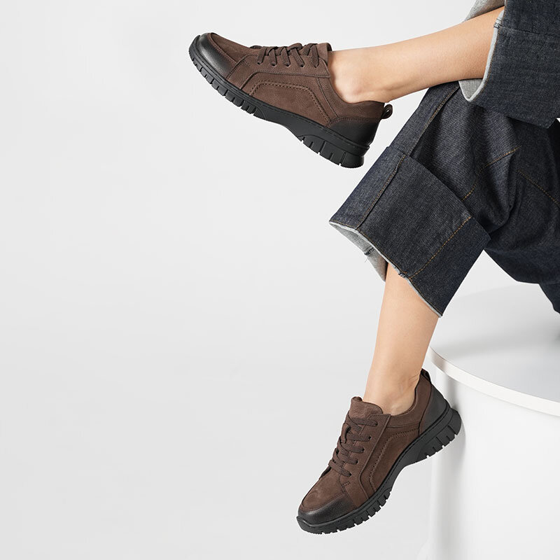 Acorn Kahve Nubuk Deri Kadın Sneaker – Esnek Kauçuk Taban - 3