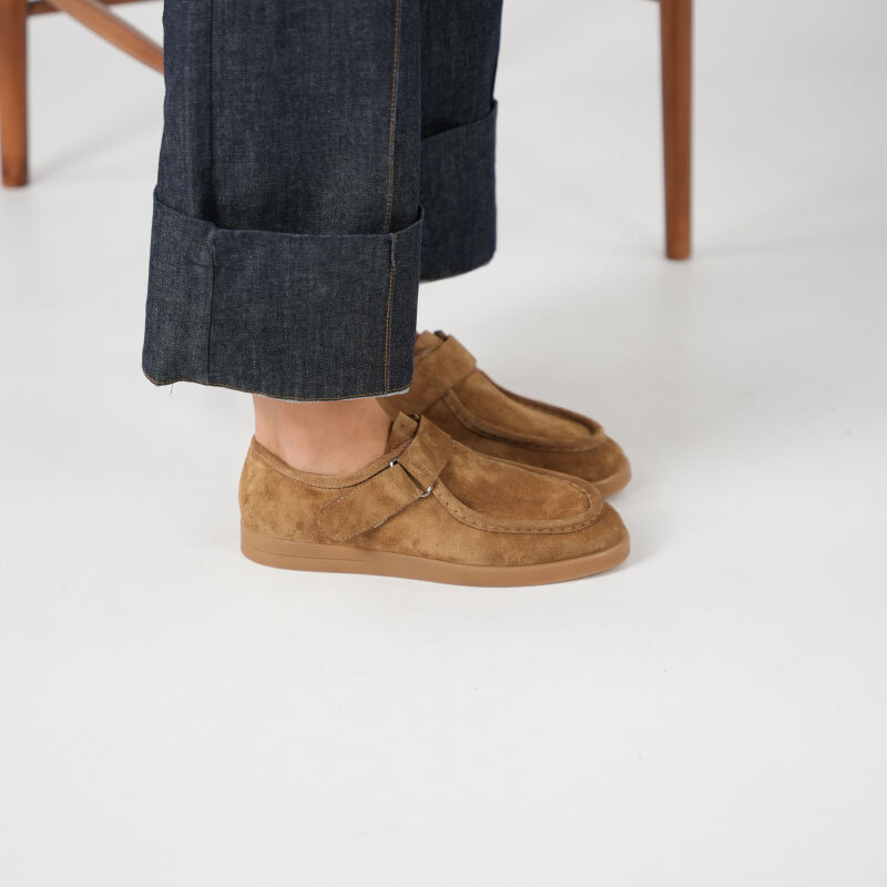 Alba Hardal Hakiki Deri Süet Kadın Günlük Ayakkabı Hafif Termo Taban • Cırtlı Ayarlanabilir Bant