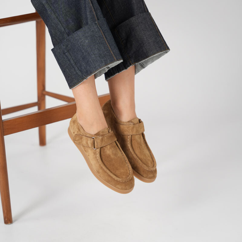 Alba Hardal Hakiki Deri Süet Kadın Günlük Ayakkabı Hafif Termo Taban • Cırtlı Ayarlanabilir Bant - 2