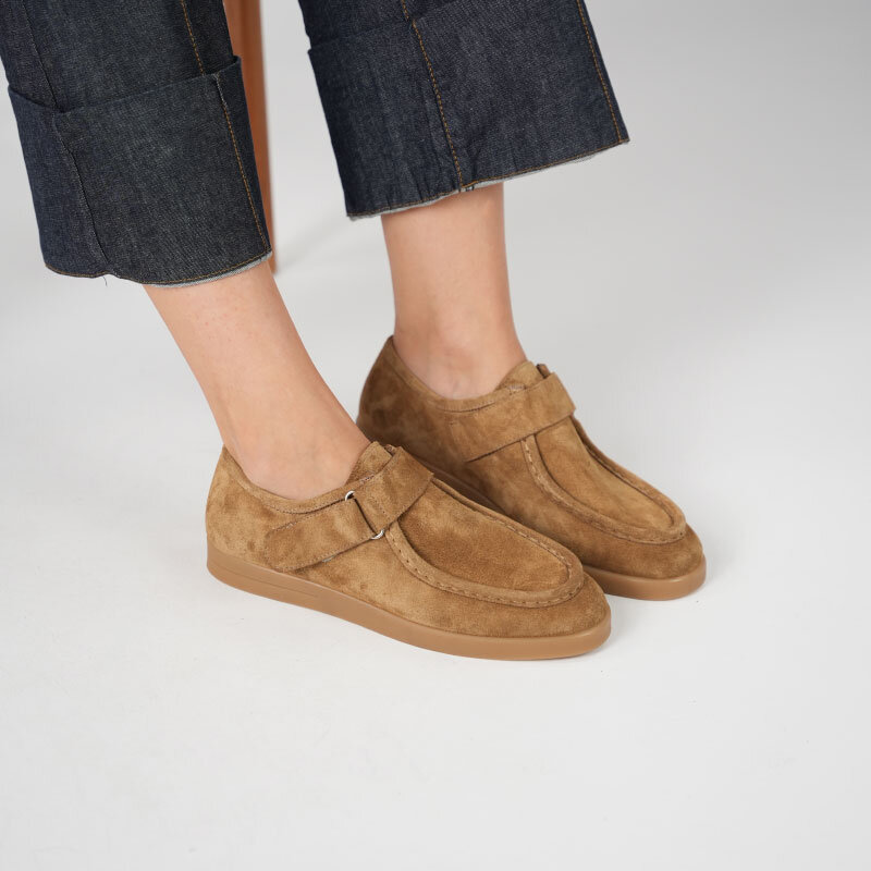 Alba Hardal Hakiki Deri Süet Kadın Günlük Ayakkabı Hafif Termo Taban • Cırtlı Ayarlanabilir Bant - 3