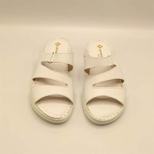 Alda Beyaz Deri Comfort Kadın Terlik - 3