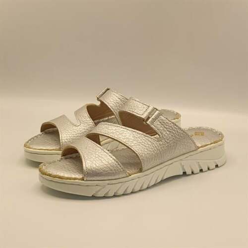 Alda Gümüş Deri Comfort  Kadın Terlik - 4