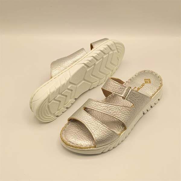 Alda Gümüş Deri Comfort  Kadın Terlik - 5