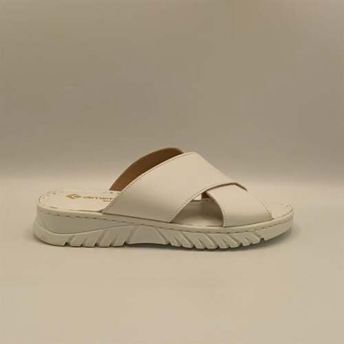 Alessia Beyaz Deri Comfort  Kadın  Terlik