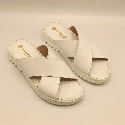 Alessia Beyaz Deri Comfort  Kadın  Terlik - 2