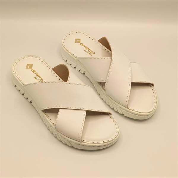 Alessia Beyaz Deri Comfort  Kadın  Terlik - 2