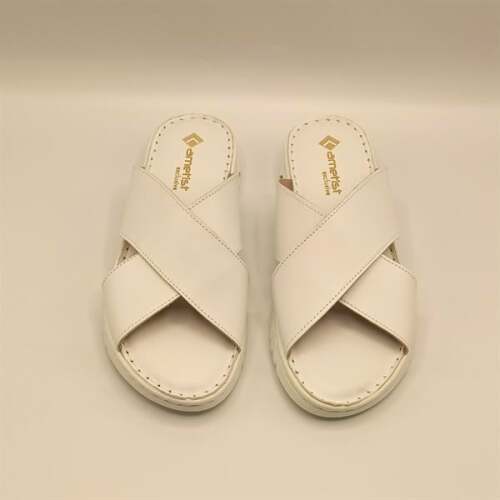 Alessia Beyaz Deri Comfort  Kadın  Terlik - 3