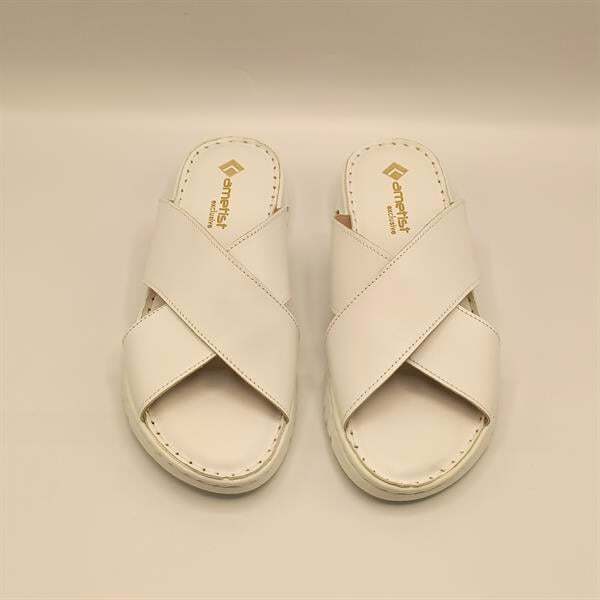 Alessia Beyaz Deri Comfort  Kadın  Terlik - 3