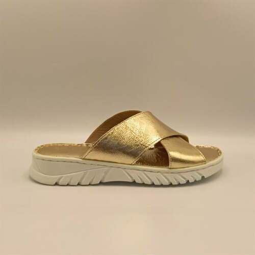 Alessia Gold Deri Comfort  Kadın Terlik