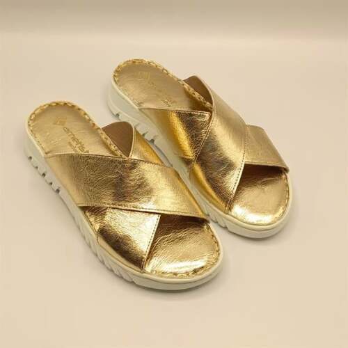 Alessia Gold Deri Comfort  Kadın Terlik - 2