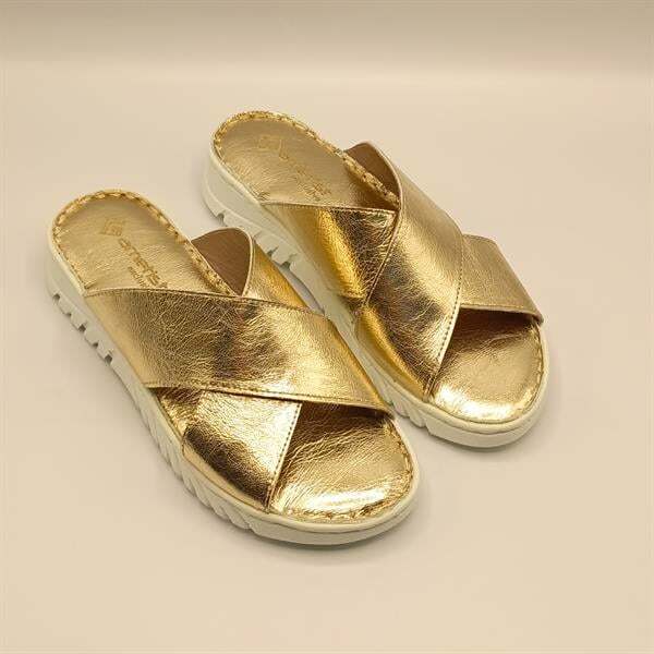 Alessia Gold Deri Comfort  Kadın Terlik - 2