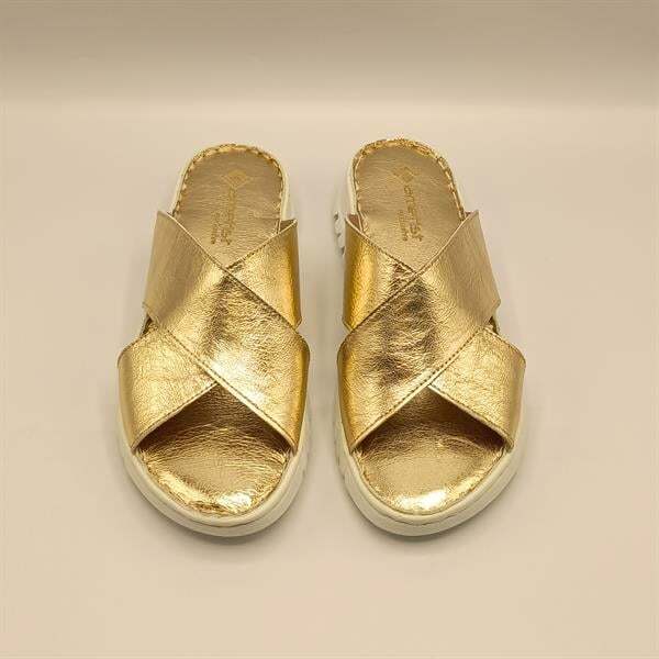 Alessia Gold Deri Comfort  Kadın Terlik - 3