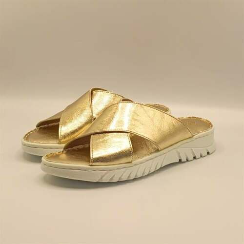 Alessia Gold Deri Comfort  Kadın Terlik - 4