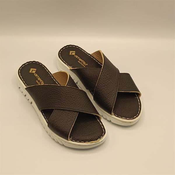 Alessia Siyah Deri Comfort Kadın  Terlik - 2