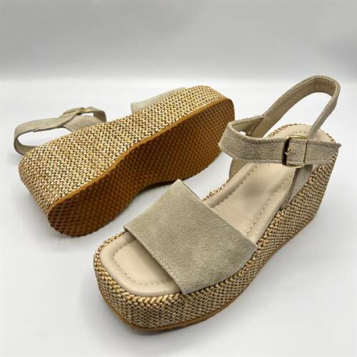 Ametist Exclusive Agatha Bej Süet Dolgu Topuk Kadın Sandalet - 5