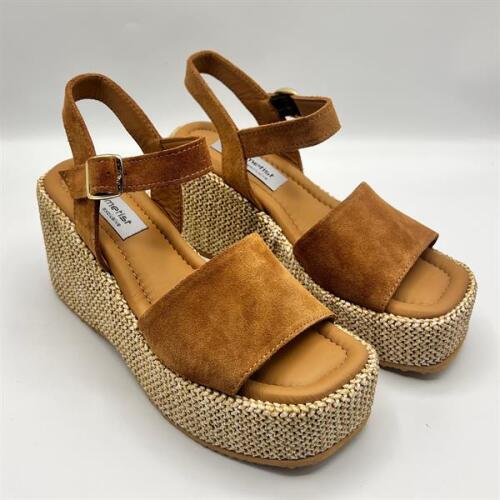 Ametist Exclusive Agatha Taba Süet Dolgu Topuk Kadın Sandalet | Yazlık Rahat ve Şık Kadın Sandalet - 2