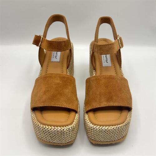 Ametist Exclusive Agatha Taba Süet Dolgu Topuk Kadın Sandalet | Yazlık Rahat ve Şık Kadın Sandalet - 3