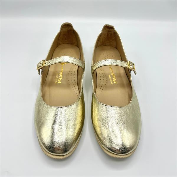 Ametist Exclusive Beylis Gold Deri Babet – Hafif, Esnek, Bilekten Bağlamalı - 3