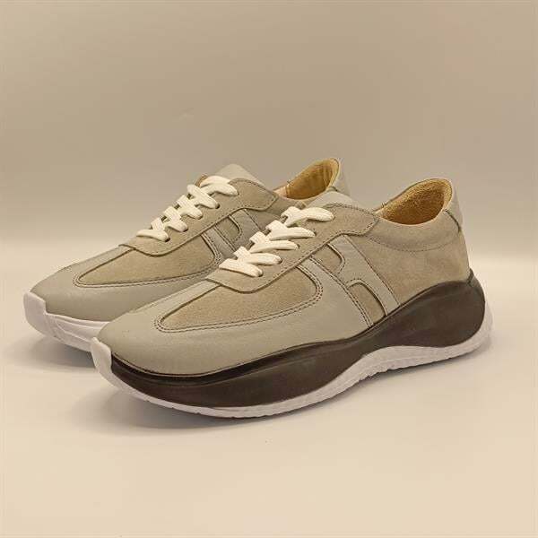 Ametist Exclusive Comodo Gri Kadın Deri Sneakers – Şık & Konforlu Tasarım - 4