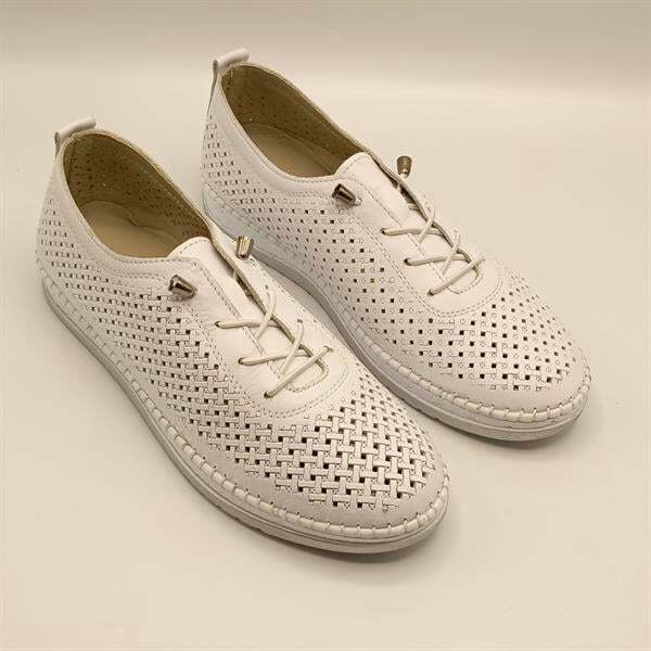 Ametist Exclusive Lugano Beyaz Hakiki Deri Kadın Sneaker – El İşçiliği ve Konfor - 2