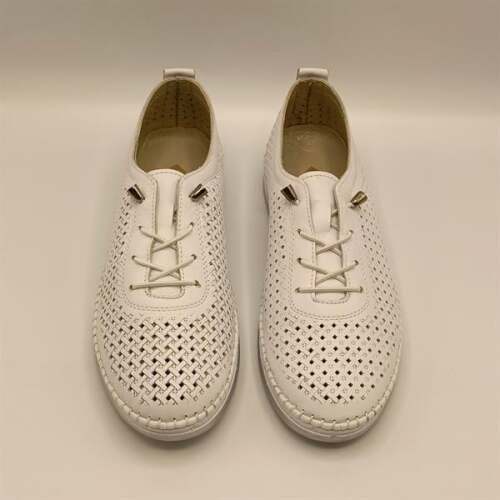 Ametist Exclusive Lugano Beyaz Hakiki Deri Kadın Sneaker – El İşçiliği ve Konfor - 3