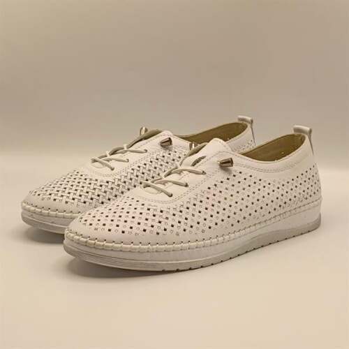 Ametist Exclusive Lugano Beyaz Hakiki Deri Kadın Sneaker – El İşçiliği ve Konfor - 4
