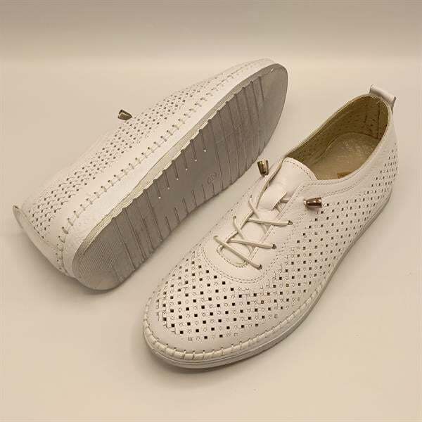 Ametist Exclusive Lugano Beyaz Hakiki Deri Kadın Sneaker – El İşçiliği ve Konfor - 5