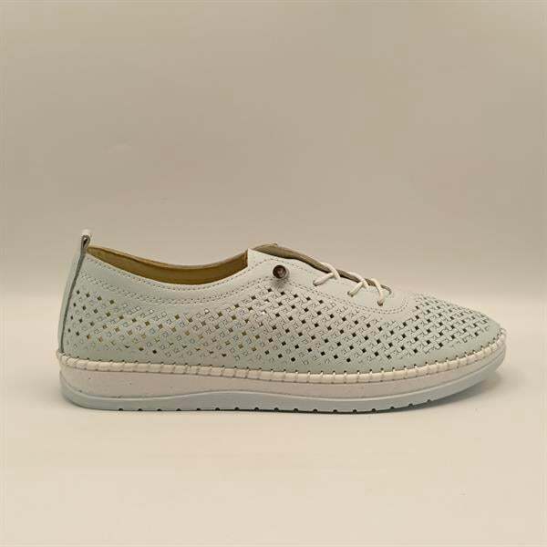 Ametist Exclusive Lugano Mavi Hakiki Deri Kadın Sneaker – El İşçiliği ve Konfor - 1