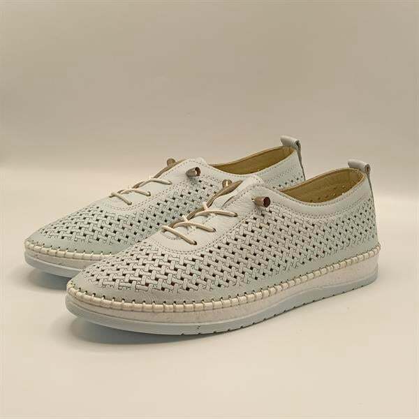 Ametist Exclusive Lugano Mavi Hakiki Deri Kadın Sneaker – El İşçiliği ve Konfor - 4