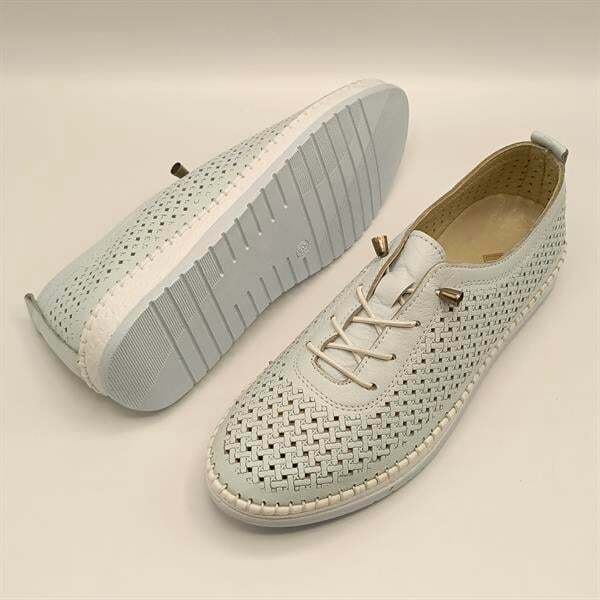 Ametist Exclusive Lugano Mavi Hakiki Deri Kadın Sneaker – El İşçiliği ve Konfor - 5