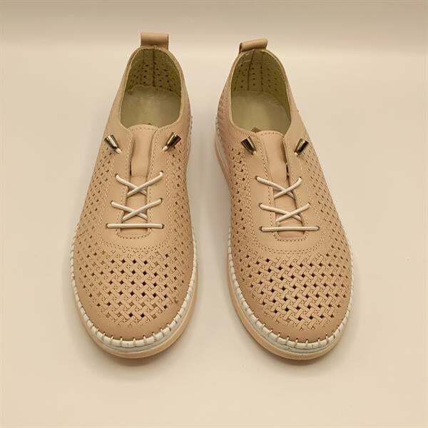 Ametist Exclusive Lugano Pudra Hakiki Deri Kadın Sneaker – El İşçiliği ve Konfor - 3