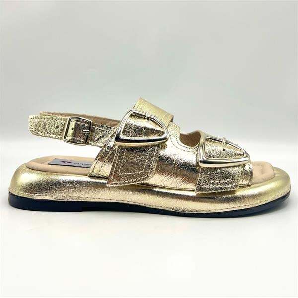 Ametist Exclusive Siesta Gold Hakiki Deri Kadın Sandalet - 1