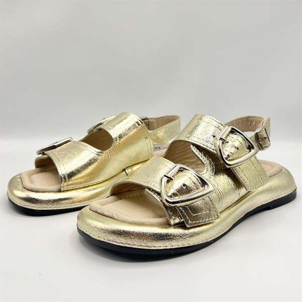 Ametist Exclusive Siesta Gold Hakiki Deri Kadın Sandalet - 4