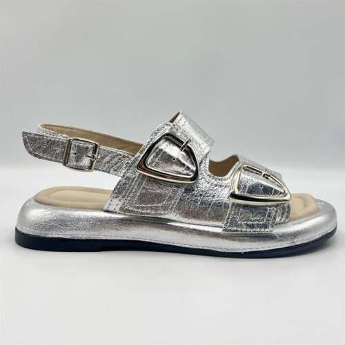 Ametist Exclusive Siesta Silver Hakiki Deri Kadın Sandalet