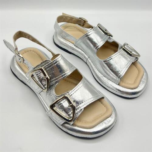 Ametist Exclusive Siesta Silver Hakiki Deri Kadın Sandalet - 2