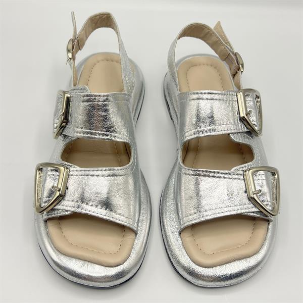 Ametist Exclusive Siesta Silver Hakiki Deri Kadın Sandalet - 3