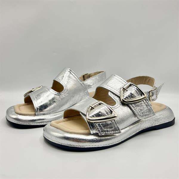 Ametist Exclusive Siesta Silver Hakiki Deri Kadın Sandalet - 4