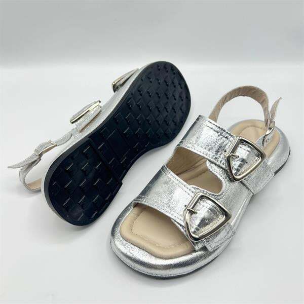 Ametist Exclusive Siesta Silver Hakiki Deri Kadın Sandalet - 5