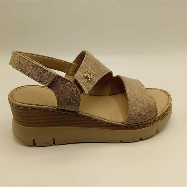 Ametist Exclusive Stabil Bej Süet Platform Kadın Sandalet | Zarafet ve Konfor - 1