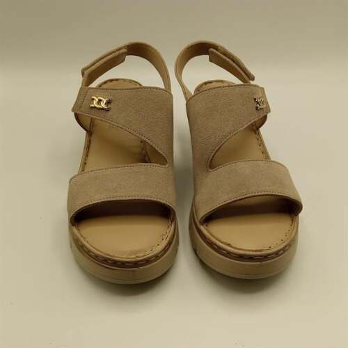 Ametist Exclusive Stabil Bej Süet Platform Kadın Sandalet | Zarafet ve Konfor - 3