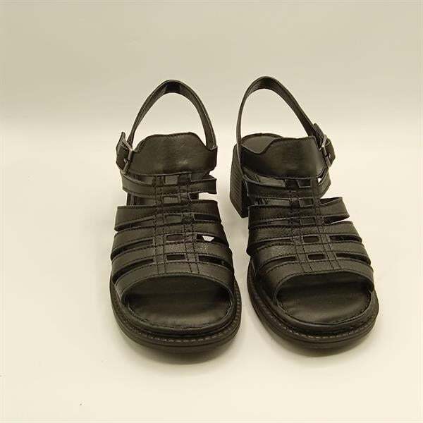 Ametist Exclusive Stabil Siyah Topuklu Kadın Sandalet | Deri Klasik Şıklık ve Konfor - 3