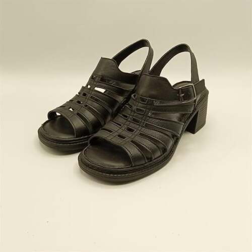 Ametist Exclusive Stabil Siyah Topuklu Kadın Sandalet | Deri Klasik Şıklık ve Konfor - 4