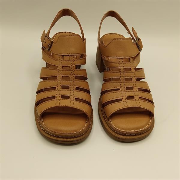 Ametist Exclusive Stabil Taba Topuklu Kadın Sandalet | Konforlu Klasik Tarz - 3