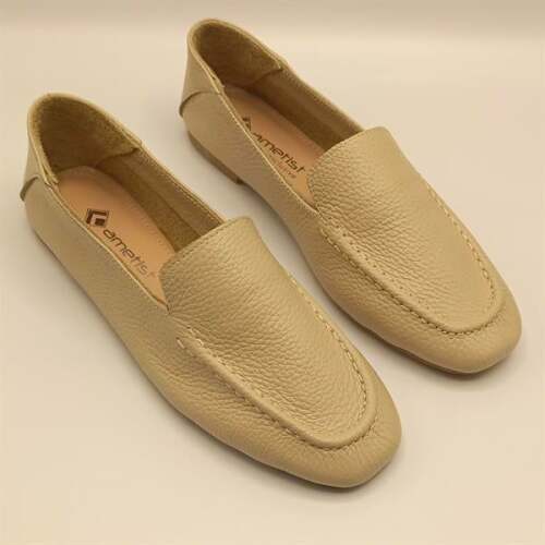 Ametist Exclusive Tina Bej Kadın Hakiki Deri Babet - 2