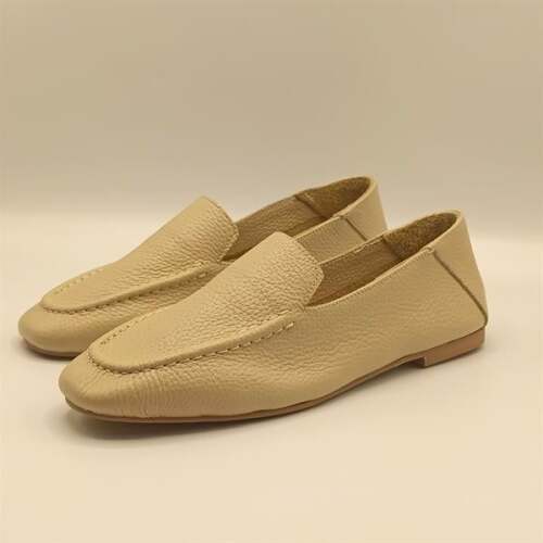 Ametist Exclusive Tina Bej Kadın Hakiki Deri Babet - 4