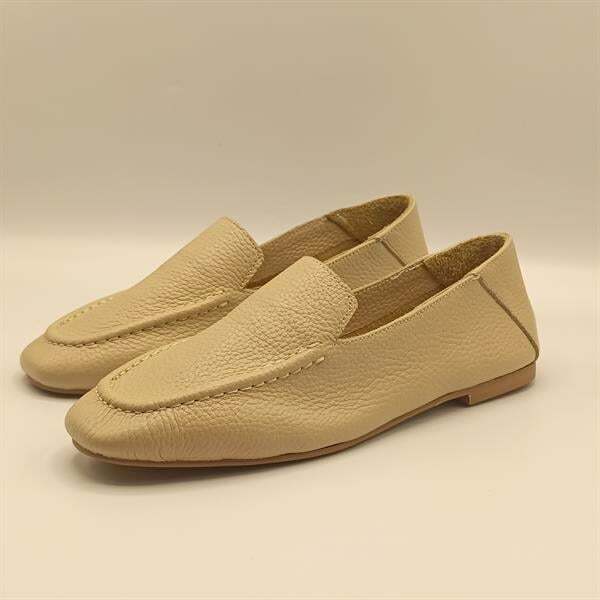 Ametist Exclusive Tina Bej Kadın Hakiki Deri Babet - 4