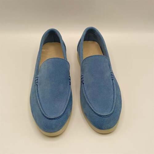 Amy Mavi Süet Kadın Loafer Ayakkabı - 3